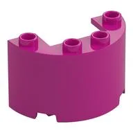 Cylinder Half 2 x 4 x 2 with 1 x 2 Cutout, Magenta