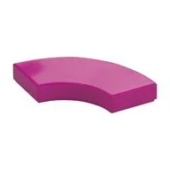 Tile 2 x 2 Curved, Macaroni, Magenta