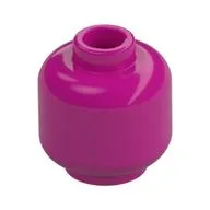 Minifig Head [Plain] [Vented Stud - 2 Holes], Magenta