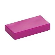 Tile 1 x 2 with Groove, Magenta