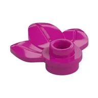Plant, Plate 1 x 1 Round with 3 Leaves, Magenta
