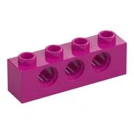 Technic Brick 1 x 4 [3 Pin Holes], Magenta