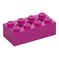 Brick Special 2 x 4 with 3 Axle Holes, Magenta