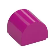 Brick Curved 1 x 1 x 2/3 Double Curved Top, No Studs, Magenta