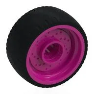 Wheel Rim 24 x 12 with Black Tyre, Magenta