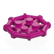 Plate Special 2 x 2 with Bar Frame Octagonal, Reinforced, Completely Round Studs, Magenta