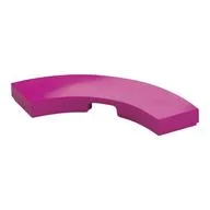 Tile 3 x 3 Curved, Macaroni, Magenta