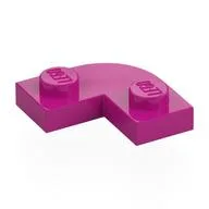 Plate Round Corner 2 x 2 with 1 x 1 Cutout, Magenta