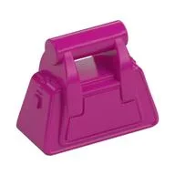 Bag / Handbag / Purse Angular with Zipper [Plain], Magenta