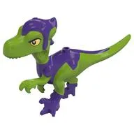 Animal, Dinosaur, Green Goblin-Raptor with Dark Purple Legs, Hat, Yellow Eyes Print, Lime