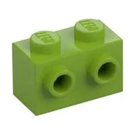 Brick Special 1 x 2 with 2 Studs on 1 Side, Lime