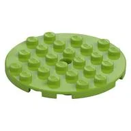 Plate Round 6 x 6 with Hole, Lime