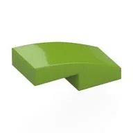 Brick Curved 2 x 1 No Studs [1/2 Bow], Lime