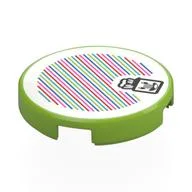 Tile Round 2 x 2 with Prince Florian, Barcode Print (Sticker), Lime