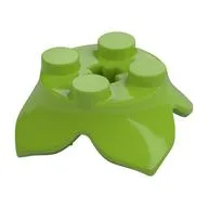 Plant, Leaves, Round 2 x 2 x 2/3 with + Axle Hole and 4 Leaf Extensions, Lime