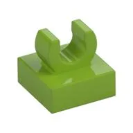 Tile Special 1 x 1 with Clip with Rounded Edges, Lime