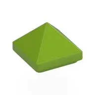 Brick Sloped 45° 1 x 1 x 2/3 Quadruple Convex [Pyramid], Lime