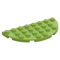 Plate Round Half 4 x 8, Lime