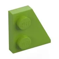 Wedge Plate 2 x 2 Right, Lime