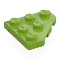 Wedge Plate 3 x 3 Cut Corner, Lime