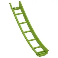 Vehicle Track, Roller Coaster Ramp Large Lower Part, 6 Bricks Elevation, Lime