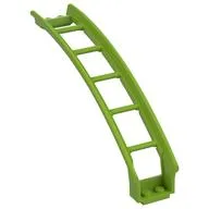Vehicle Track, Roller Coaster Ramp Large Upper Part, 6 Bricks Elevation, Lime
