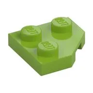 Wedge Plate 2 x 2 Cut Corner, Lime