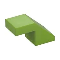 Brick Sloped 45° 2 x 1 with 2/3 Inverted Cutout and no stud, Lime