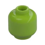 Minifig Head [Plain] [Vented Stud - 2 Holes], Lime