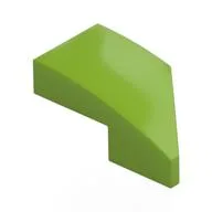 Brick Wedged, Curved 2 x 1 with Stud Notch Left, Lime