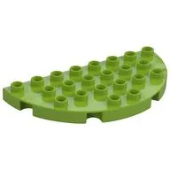 Duplo Plate Round 4 x 8 Semi-Circle, Lime