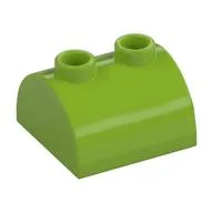 Brick Curved 2 x 2, Two Top Studs, Lime