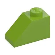 Brick Sloped 45° 2 x 1 with Bottom Pin, Lime