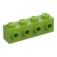 Brick Special 1 x 4 with 4 Studs on One Side, Lime