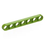 Technic Beam 1 x 7 Thin, Lime