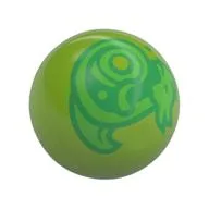 Technic Ball Joint with Green and Dark Green Dragon Print, Lime