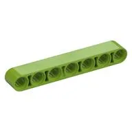 Technic Beam 1 x 7 Thick, Lime