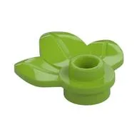 Plant, Plate 1 x 1 Round with 3 Leaves, Lime