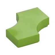 Tile Special 2 x 2 with 2 Quarter Round Cutouts, Lime