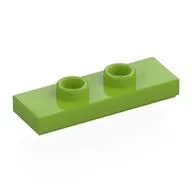 Plate Special 1 x 3 with 2 Studs with Groove and Inside Stud Holder (Jumper), Lime