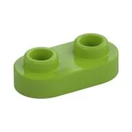 Plate Special 1 x 2 Rounded with 2 Open Studs, Lime