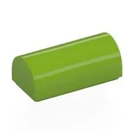 Brick Curved 1 x 2 x 2/3 Double Curved Top, No Studs, Lime