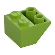 Brick Sloped Inverted 45° 2 x 2 [Ovoid Bottom Pin, Bar-sized Stud Holes], Lime