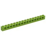 Technic Brick 1 x 16 [15 Pin Holes], Lime