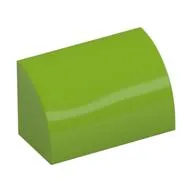 Brick Curved 1 x 2 x 1 No Studs, Lime