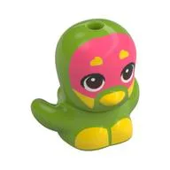 Animal, Bird, Bright with Yellow Beak, Feet, Coral Face Print, Lime