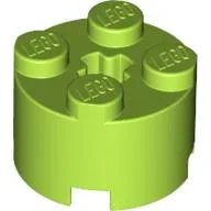 Brick Round 2 x 2 with Axle Hole, Lime