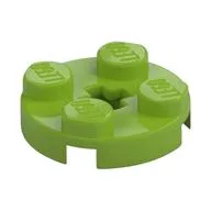 Plate Round 2 x 2 with Axle Hole Type 1 (+ Opening), Lime