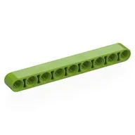 Technic Beam 1 x 9 Thick, Lime