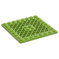 Plate Special 8 x 8 with Grille [Hole in Center], Lime